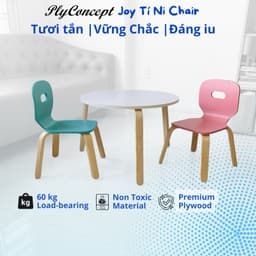 Thumbnail Ghế Trẻ Em, Ghế Ăn Dặm, Ghế gỗ cho Bé Montessori, Ghế nhà trẻ - Plyconcept Joy Tí Nị Chair 1