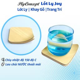 Thumbnail Đế Lót Ly Bằng Gỗ Uốn Cong, Khay Gỗ Decor, Chịu Nhiệt Độ Cao - PlyConcept Joy Wooden Coasters 1
