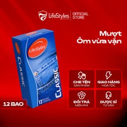 Thumbnail Bao cao su mỏng trơn truyền thống, ôm sát nhiều gel LifeStyles Classic hộp 12 bcs /3 bcs 1