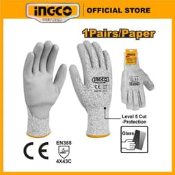 Thumbnail Găng tay chống cắt cấp độ 5 INGCO HGCG01-XL | HGCG02-XL, găng tay Latex HGVL06 cao su tổng hợp và sợi cotton polyester 2