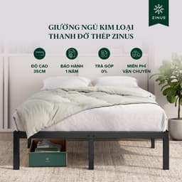 Thumbnail Giường Sắt Với Thanh Đỡ Bằng Thép -  Elias 14in metal platform bed frame 1