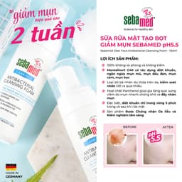 Thumbnail Sữa rửa mặt tạo bọt kháng khuẩn giảm mụn Sebamed Antibacterial Cleansing Foam pH5.5 (150ml) 2