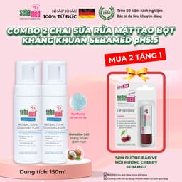 Thumbnail Combo 2 chai Sữa rửa mặt tạo bọt kháng khuẩn giảm mụn Sebamed Cleansing Foam pH5.5 (150ml) 1