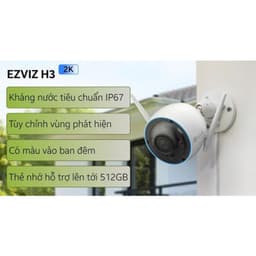 Thumbnail Camera wifi ngoài trời ezviz H3C outpro 3M 2k ( Quad HD ) siêu nét có màu ban đêm 3