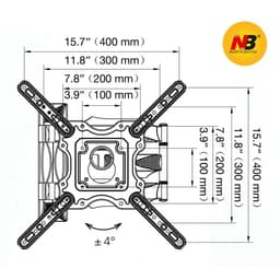 Thumbnail Giá Khung treo Tivi North Bayou NB-P4 từ 32- 55inch  Tải trọng 27Kg - Hàng chính hãng 1