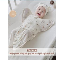 Thumbnail Nhộng Chũn Thông Hơi Xuất Hàn Cho Bé IQKAO – Co Giãn 2 Chiều Mềm Mại Thoáng Khí – Ngủ Ngon Không Giật Mình 2