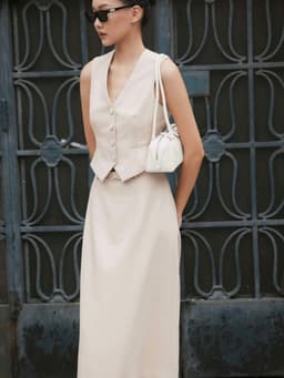Thumbnail Áo gile ghi đá 4 cúc HUONG BOUTIQUE BSGILE01 1