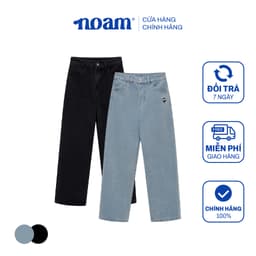 Thumbnail Quần Jean Ống rộng NOAM Nafox Unisex - Màu Xanh/ Đen 1