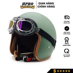 Thumbnail Mũ bảo hiểm 3/4 đầu, Sundy Helmet, nhiều màu sắc thời trang, cá tính, Freesize (54-58cm) kèm kính Phi Công, UV. 2