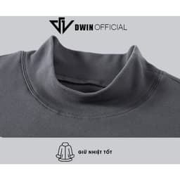 Thumbnail Áo giữ nhiệt nam dài tay Dwin chất lông thỏ thun cao cổ co giãn lót nỉ 2 mặt local brand 2.0 2
