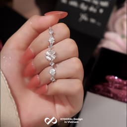 Thumbnail Lắc tay bạc nữ KYDOPAL mặt hoa đính đá cá tính trang sức bạc 925 vòng - 9L3 3