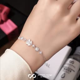 Thumbnail Lắc tay bạc nữ KYDOPAL mặt hoa đính đá cá tính trang sức bạc 925 vòng - 9L3 4