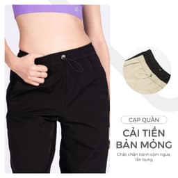 Thumbnail Quần Ống Rộng, Quần Jogger Nữ Vải Gió Cạp Chun Rút Dây Livan Sport Cao Cấp, Quần Nữ Form Rộng 2