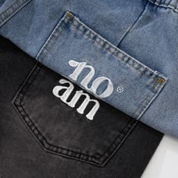 Thumbnail Quần Jean Ống rộng NOAM Nafox Unisex - Màu Xanh/ Đen 2