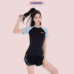 Thumbnail Đồ bơi Bikini nữ LUHAZO kín đáo Đùi 2022 ngắn Tay đi biển 2 mảnh bigsize du lịch Đẹp Co Giãn 9010 1