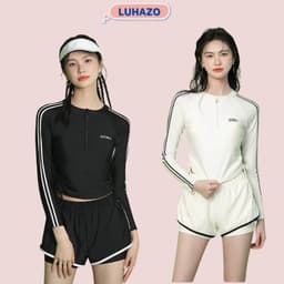 Thumbnail Đồ bơi nữ kín đáo LUHAZO đi biển bộ đồ bơi áo dài tay chống nắng kèm quần đùi phong cách thể thao năng động 2429  D10T1 1