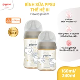 Thumbnail Bình sữa Pigeon PPSU Plus thế hệ III cổ rộng Howapipi (160ml/240ml) 2