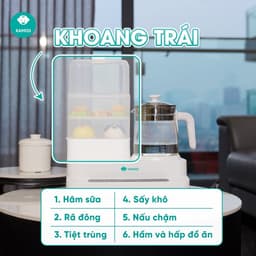Thumbnail Máy Hâm Sữa Đun Nước Tiệt Trùng Sấy Khô Bình Sữa Đa Năng Kamidi Speed 2 4