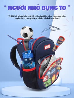 Thumbnail Balo cho bé trai đi học mẫu giáo mầm non từ 1 đến 4 tuổi 1989KIDS SHOP tuổi hình in người nhện siêu nhẹ thoáng khí BL26 3