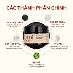 Thumbnail Bột than hoạt tính trắng răng UMIHOME (30g) - Bột trắng răng tự nhiên, sạch mảng bám, khử mùi răng miệng, ngừa sâu răng 2