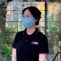 Thumbnail Khẩu Trang Vải Kissy Nữ Size M Hoa Đào Vải Cotton Sợi Hoạt Tính Chống Tia UV Ngăn Bụi Mịn PM 2.5 M0-0010 3