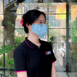 Thumbnail Khẩu Trang Vải Kissy Nữ Size M Hoa Đào Vải Cotton Sợi Hoạt Tính Chống Tia UV Ngăn Bụi Mịn PM 2.5 M0-0010 4