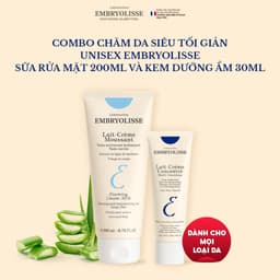 Thumbnail Combo Chăm Da Siêu Tối Giản Unisex Embryolisse Sữa Rửa Mặt 200ml và Kem Dưỡng Ẩm 30ml 1