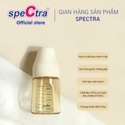 Thumbnail Bình sữa PPSU cổ rộng Spectra 160ml núm ti size S (màu vàng gold) 2