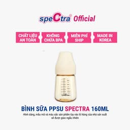 Thumbnail Bình sữa PPSU cổ rộng Spectra 160ml núm ti size S (màu vàng gold) 1