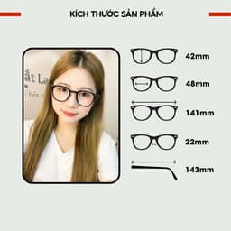 Thumbnail Gọng kính cận nam nữ nhựa  chữ nhật thời trang Lani 636 - Mắt kính có độ theo yêu cầu 1