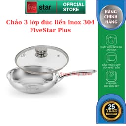 Thumbnail Chảo Inox 304 Đúc Liền Khối 3 lớp Fivestar Plus Bảo Hành 25 Năm Dùng Được Nhiều Loại Bếp 1