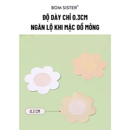 Thumbnail 5 cặp dán nhũ vải trơn hình hoa BOM SISTER D012 4
