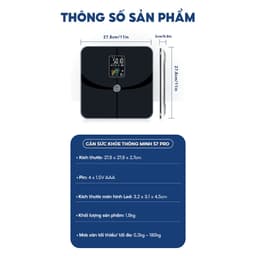 Thumbnail Cân điện tử HOMCA S7, S7 pro Cân sức khỏe mặt kính dày 6mm 3