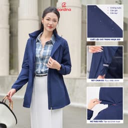 Thumbnail Áo khoác jacket nữ An Lành CARDINA chất liệu gió tráng nhựa 50D cản gió cản nước kiểu dáng trẻ trung 4JKF02 2