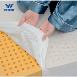 Thumbnail Nệm cao su thiên nhiên nguyên khối Việt Hàn Luxury - Đàn Hồi, Êm Ái - Bảo hành 15 Năm 4