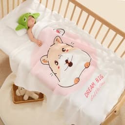 Thumbnail Chăn Lụa Cotton Mùa Hè IQ KAO Chăn Quấn, Chăn Ủ Mềm Mát Kháng KhuẩnThoáng Khí Size 110x110cm 3