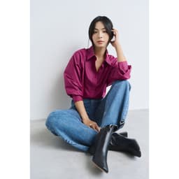 Thumbnail Áo sơ mi nữ GILLEE dáng oversized, sơ mi form rộng vải kate Mỹ tone hồng xinh xắn, dễ thương 4