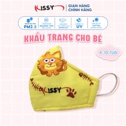 Thumbnail Khẩu Trang Vải Kissy Trẻ Em 4-10Tuổi Sư Tử Vàng Vải Cotton Kháng Khuẩn Ngăn UV Chống Bụi Mịn S0-0035 1