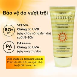 Thumbnail Kem Chống Nắng Dưỡng Trắng Nâng Tone Da SPF 50+ RIORI HANA WHITENING UV SUN BLOCK CREAM 50G 4