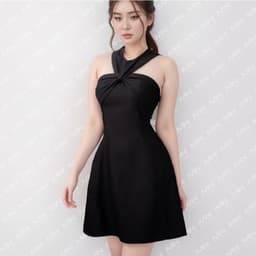 Thumbnail Đầm cổ yếm dự tiệc MINA dáng xoè thiết kế chữ A chất liệu Cotton lạnh - MN176 4