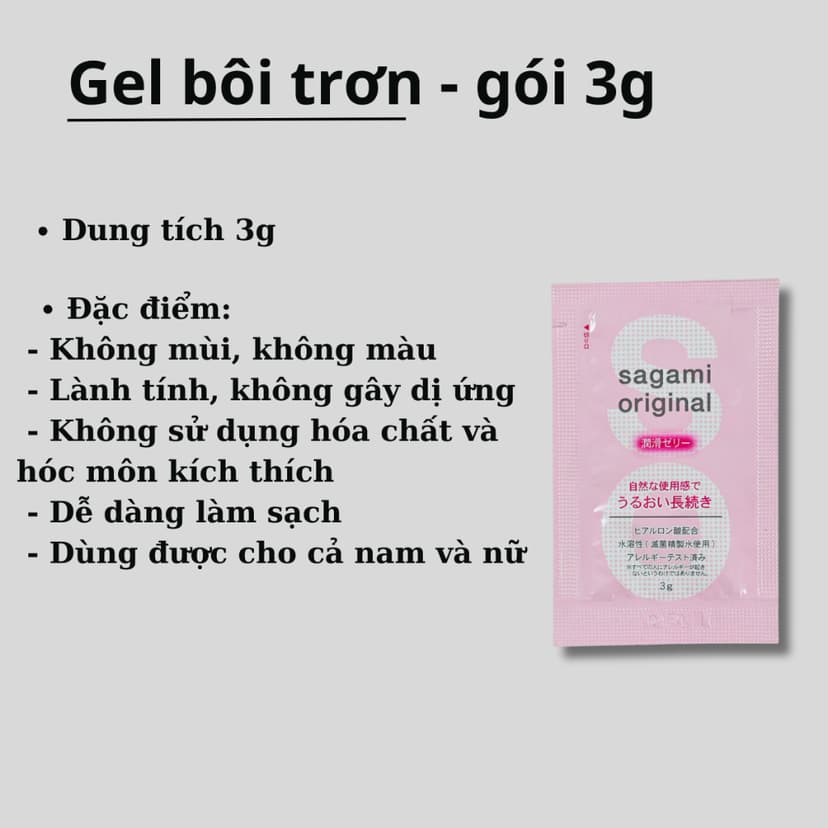 Ảnh Quà tặng - Gel bôi trơn Sagami Original gốc nước - Gói 3g 1