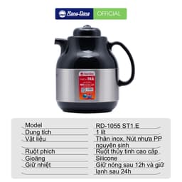 Thumbnail Phích pha trà giữ nhiệt 1 lít Vỏ INOX RẠNG ĐÔNG Model: RD 1055 ST1.E 1