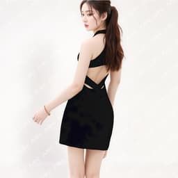Thumbnail Đầm hở lưng dự tiệc thương hiệu Đầm Váy Mina cổ yếm dáng ngắn ôm body quyến rũ trẻ trung - MN253 2