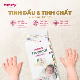 Thumbnail Khăn ướt Mamamy Tropical cho mẹ và bé gói 10 tờ tinh dầu cúc vạn thọ, nhỏ gọn, bỏ túi tiện lợi 4