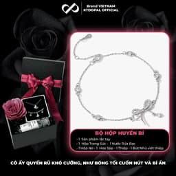 Thumbnail Lắc tay bạc KYDOPAL charm nơ đính đá cá tính trang sức nữ cao cấp ý 925 - PAL9B6L7 1