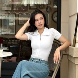 Thumbnail Áo thun POLO KAYLIN phối khóa kéo chất vải thun co giản phong cách thanh lịch - N2220 2