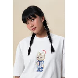 Thumbnail Áo thun Form rộng NOAM Nafox Naive Unisex 100% Cotton - Màu đen/trắng 4