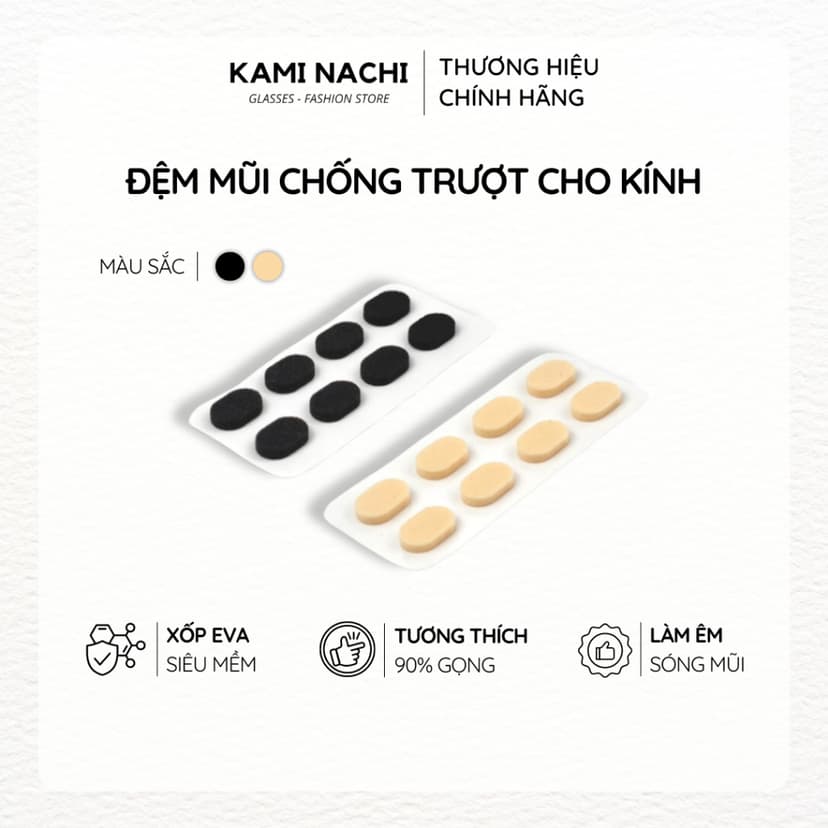 Ảnh Bộ 8 miếng đệm mũi chống trượt cho kính bằng mút xốp eva siêu mềm KAMI NACHI 1