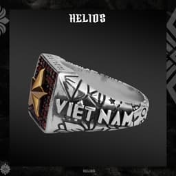 Thumbnail Nhẫn Bạc HeliSilver S925 Nam Quốc Sơn Hà Ring Helios Black Silver Original 3