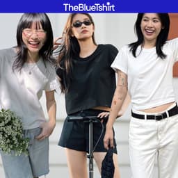 Thumbnail TheBlueTshirt - Áo thun trơn nữ tay ngắn phom suông cho nữ - Everyday Tee 100% Natural Cotton - Women 1